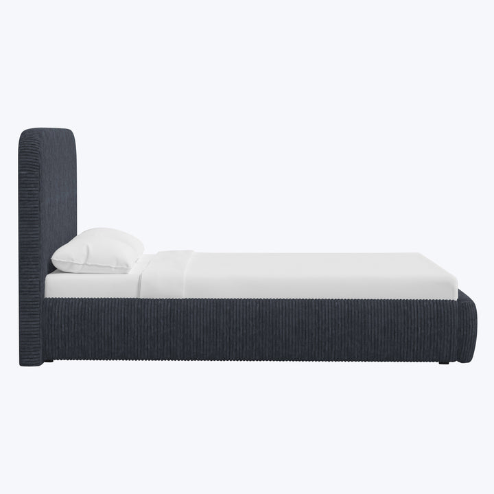 Emme Tall Platform Bed Corded Navy / Twin
