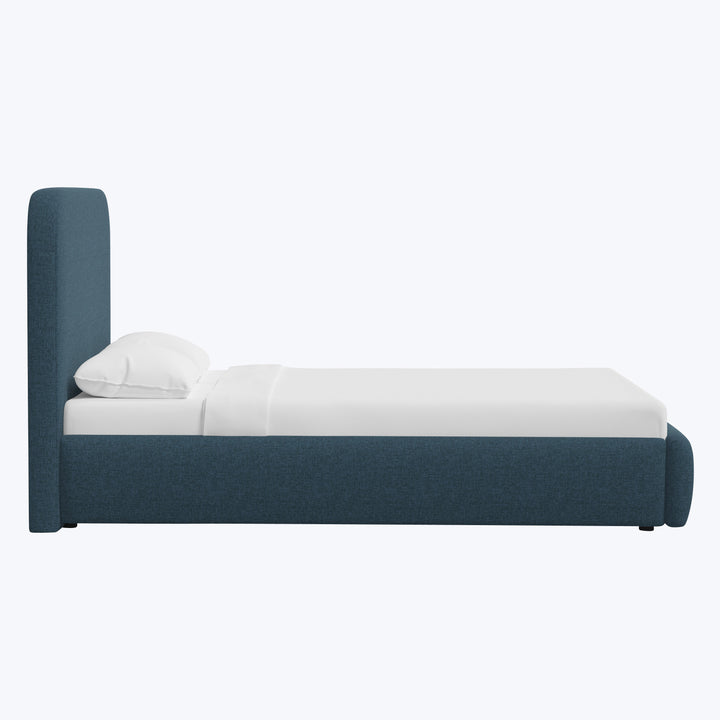 Emme Tall Platform Bed Zuma Linen Navy / Twin