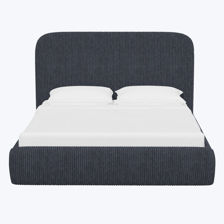 Emme Tall Platform Bed Corded Navy / California King