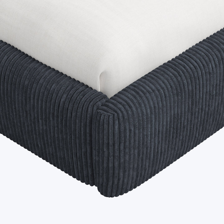 Emme Tall Platform Bed Corded Navy / California King