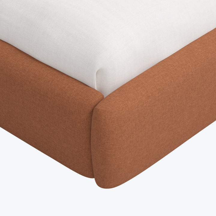 Emme Tall Platform Bed Zuma Linen Terracotta / Twin