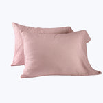 Blossom Stripe Voile Pillowcase Pair Brick / Standard