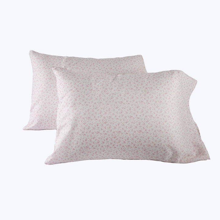 Blossom Floral Voile Pillowcase Pair Pink / Standard