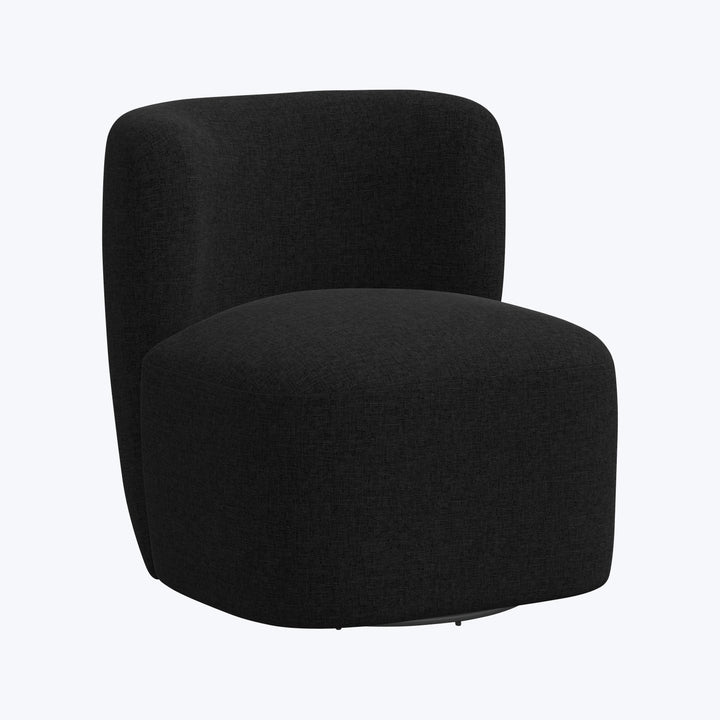 Nia Swivel Chair Zuma Linen Black