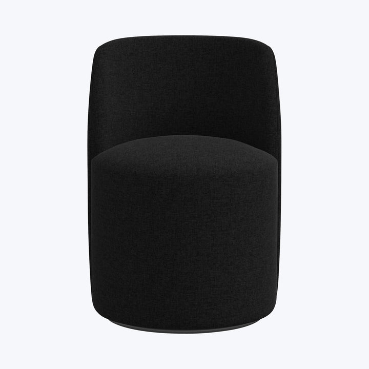 Jessa Swivel Dining Chair Zuma Linen Black