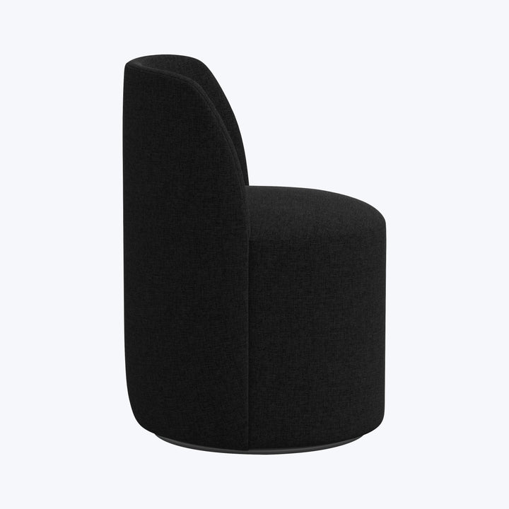 Jessa Swivel Dining Chair Zuma Linen Black