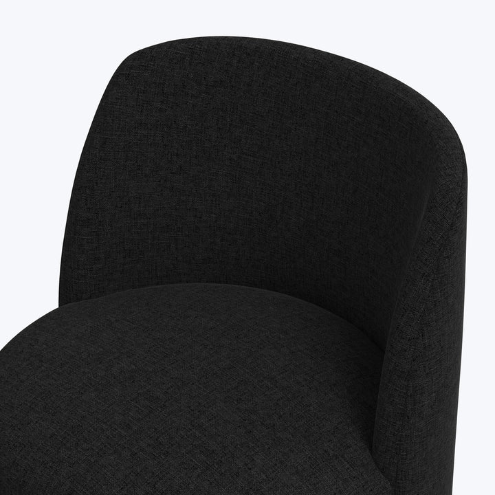 Jessa Swivel Dining Chair Zuma Linen Black