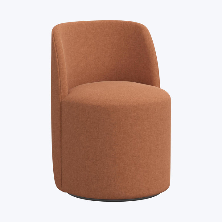 Jessa Swivel Dining Chair Zuma Linen Terracotta