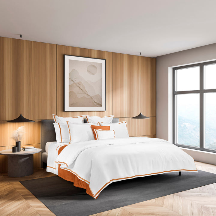 Mylos Duvet + Sham White/Rust / Duvet / Twin