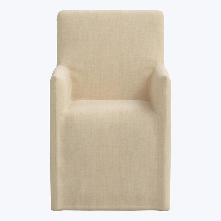 Linen Slipcover Dining Arm Chair Linen Natural