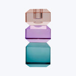 Peach, Violet & Petrol Ornamental Crystal Candle Holder