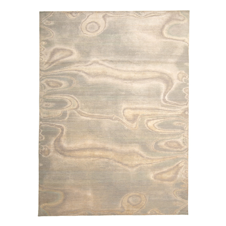 Silver Contemporary Silk Wool Blend Rug - 8'11" x 12'1"