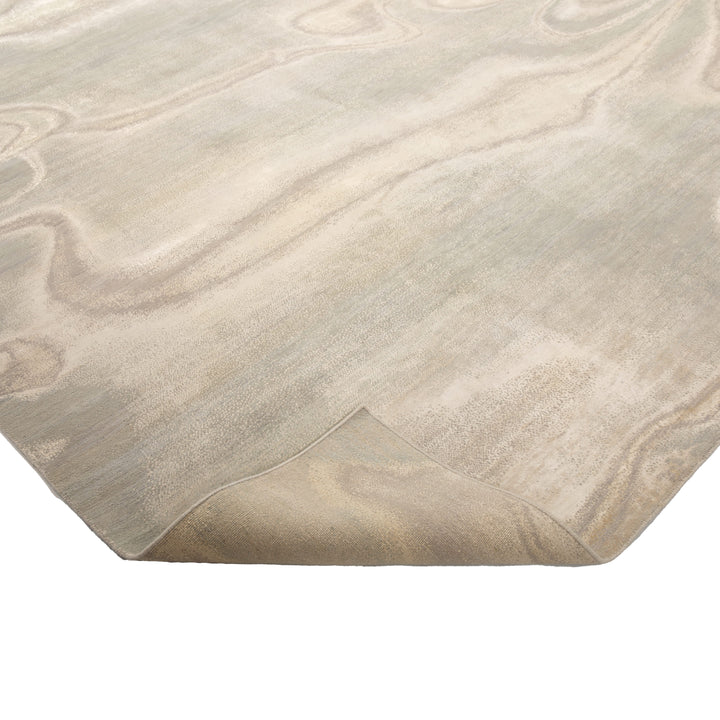 Silver Contemporary Silk Wool Blend Rug - 8'11" x 12'1"