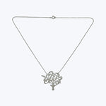 Art Nouveau Platinum Diamond Flora Pendant Necklace