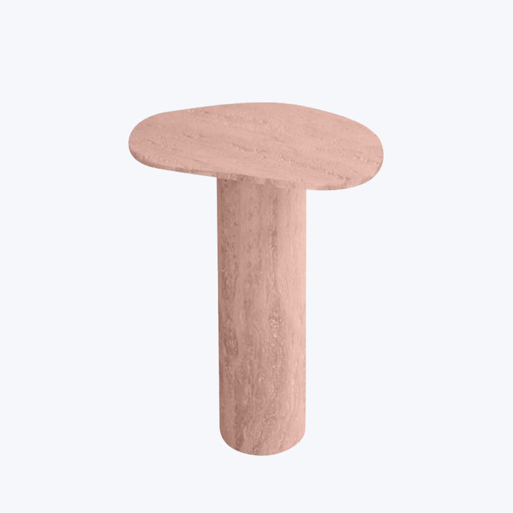 Puddle Travertine Side Table | Rosso Medium