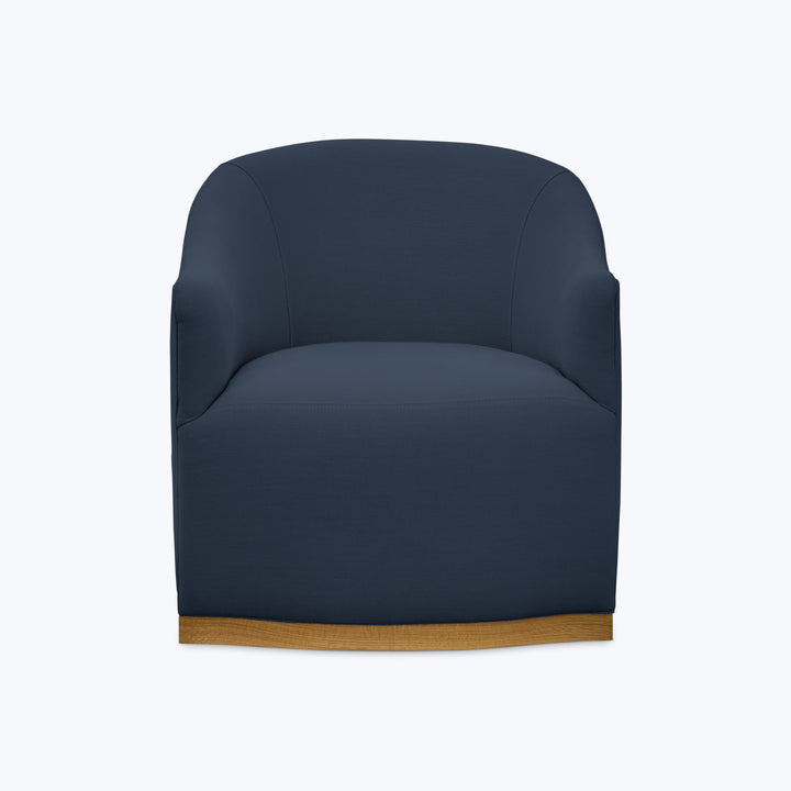 Ava Wood Plinth Swivel Chair Brevard Slate