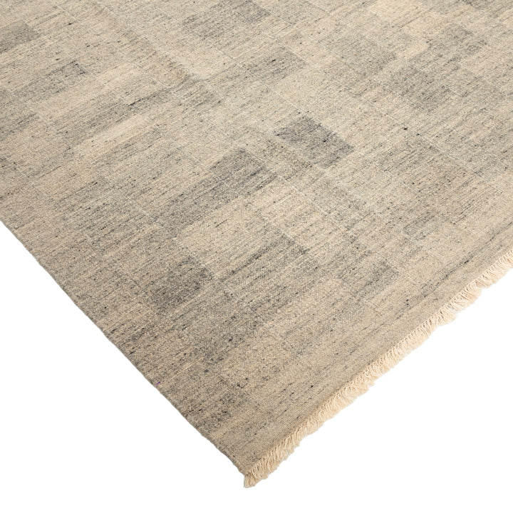 Grey Flatweave Wool Rug - 8' x 10'