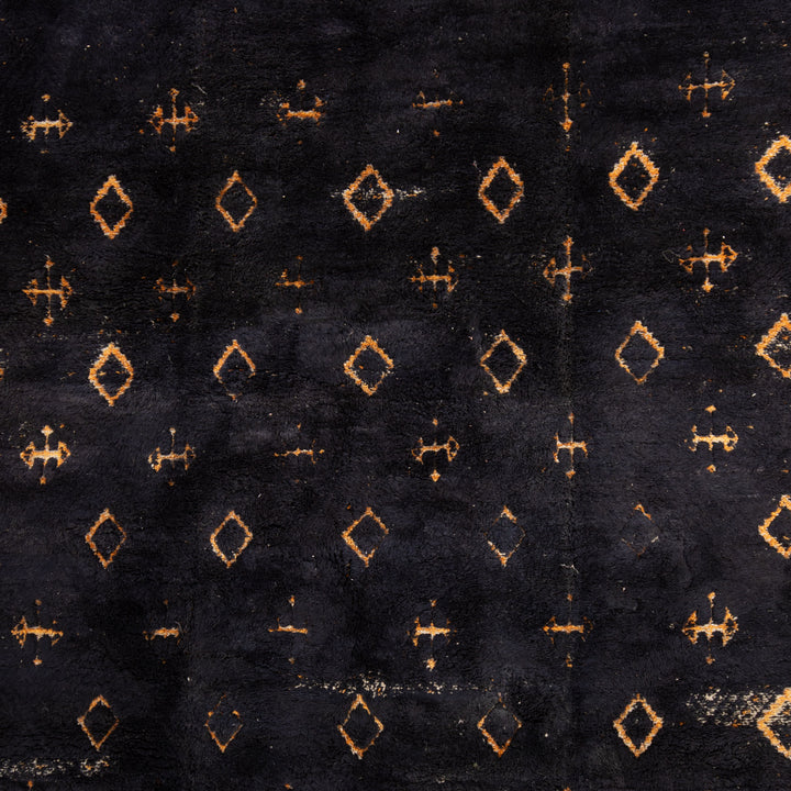 Black Casablanca Moroccan Wool Rug - 11'1" x 14'5"