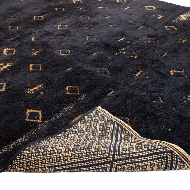 Black Casablanca Moroccan Wool Rug - 11'1" x 14'5"