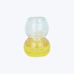 Glass Bubble Candlestick Holder Light Blue / Yellow