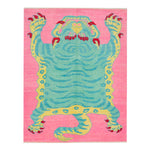 Pink Contemporary Tiger Wool Rug - 5'6" x 7'2"