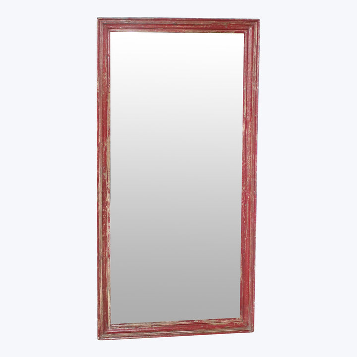 Vintage Red-Distressed Floor Mirror