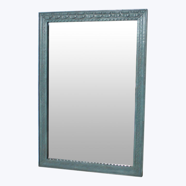 Vintage Green Ornate Mirror