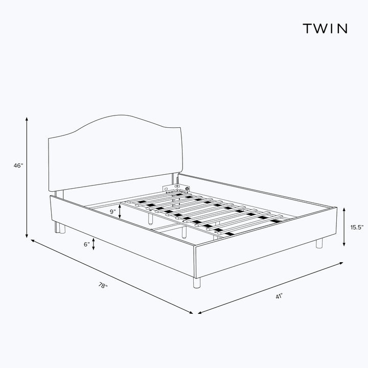 Wednesday Platform Bed Twin / Zuma Linen White