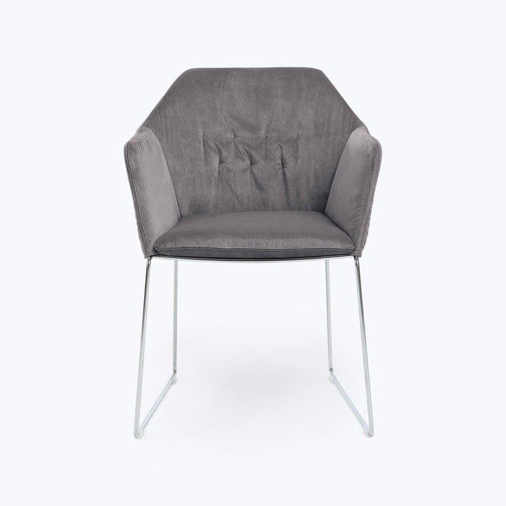 New York Sedia Dining Arm Chair Sweet Velvet Flint