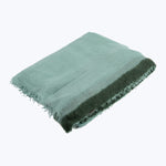 Gran Souffle Oversized Semi Felted Cashmere Border Throw Pupil & Conifer