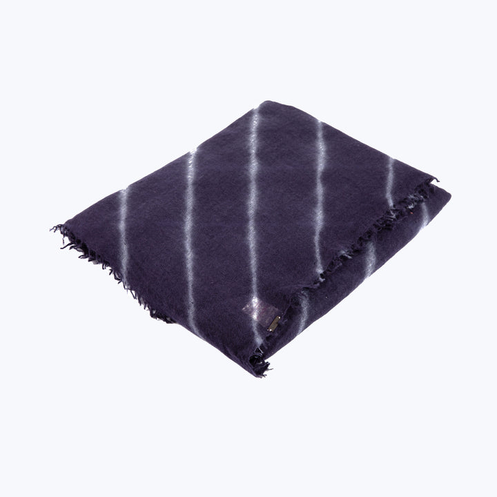 Souffle Semi Felted Tie Dye Cashmere Throw Tincture & Nattier Blue
