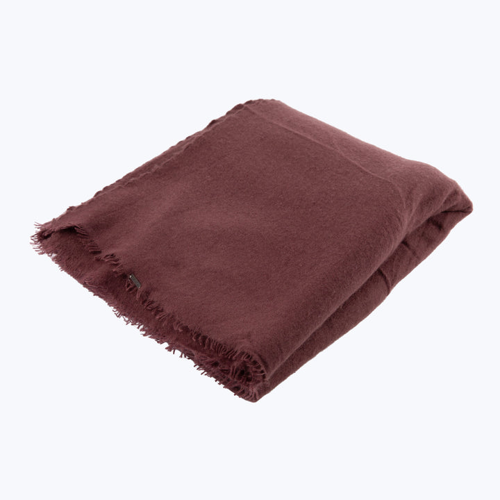 Hand Felted Cashmere Throw Burgundy