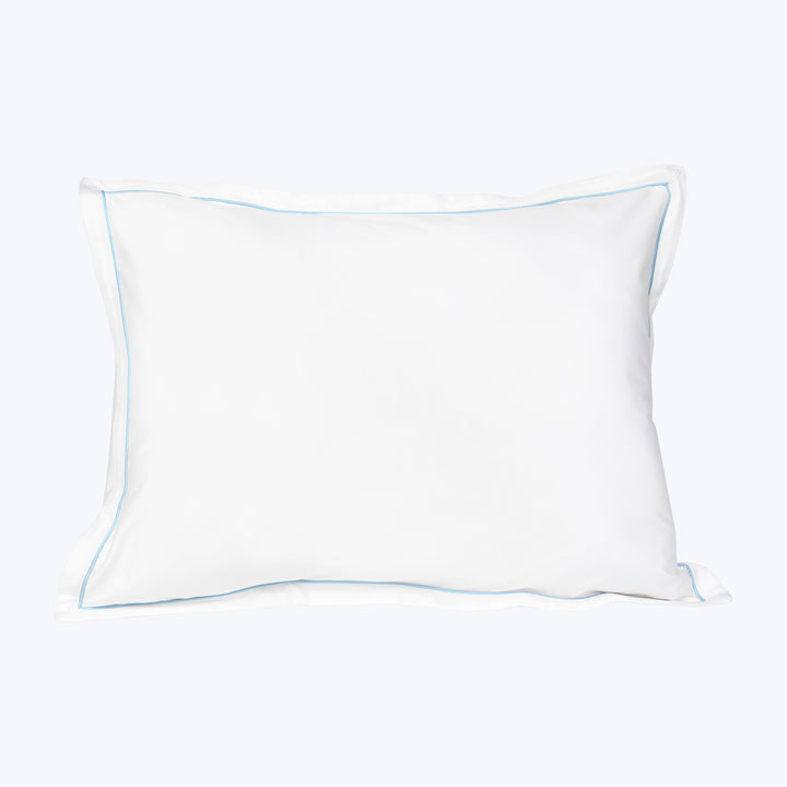 Luce Duvet & Sham, White/Cerulean Blue Pillow Sham / Standard