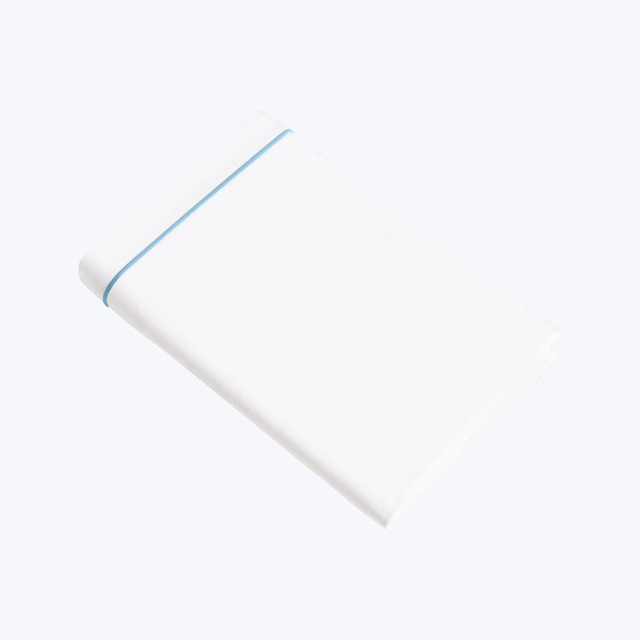 Luce Duvet & Sham, White/Cerulean Blue Pillow Sham / Euro