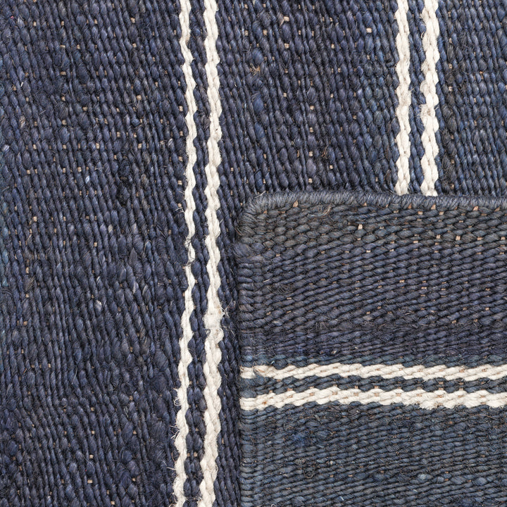 Transitional Jute Wool Rug - 8' x 10' Navy
