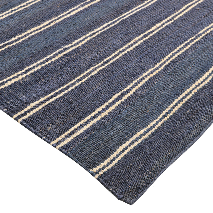 Transitional Jute Wool Rug - 8' x 10' Navy