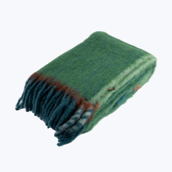 Mohair Twist Frame Throw Green