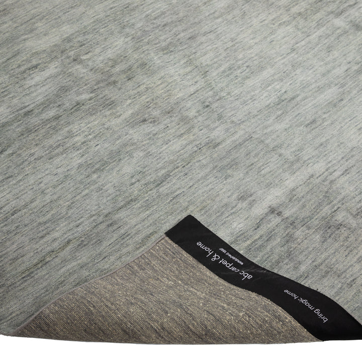 Grey Textured Silk Wool Blend Rug - 9'11" x 13'11"