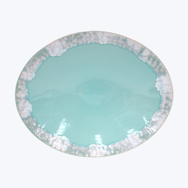 Taormina 16" Oval Platter Aqua