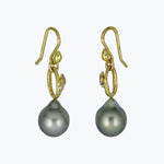 Budded Branch Tahitian Pearl Drops Earring