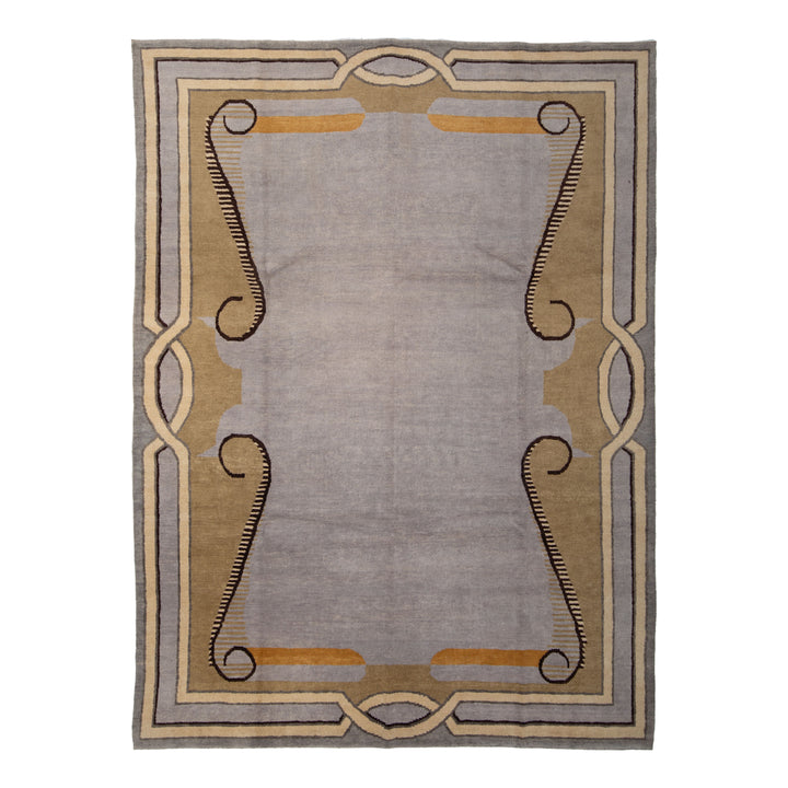 Brown Transitional Wool Rug - 9'1" x 11'10"