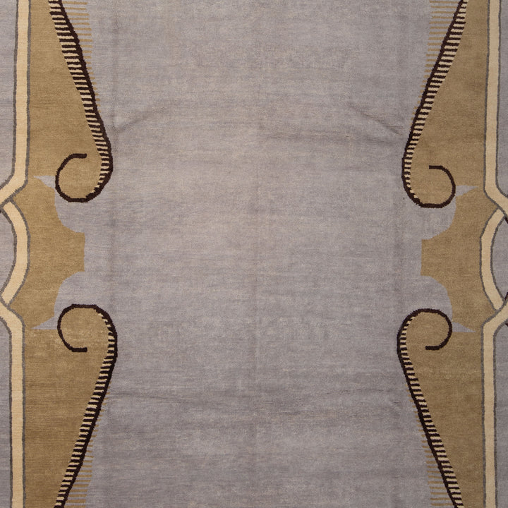 Brown Transitional Wool Rug - 9'1" x 11'10"