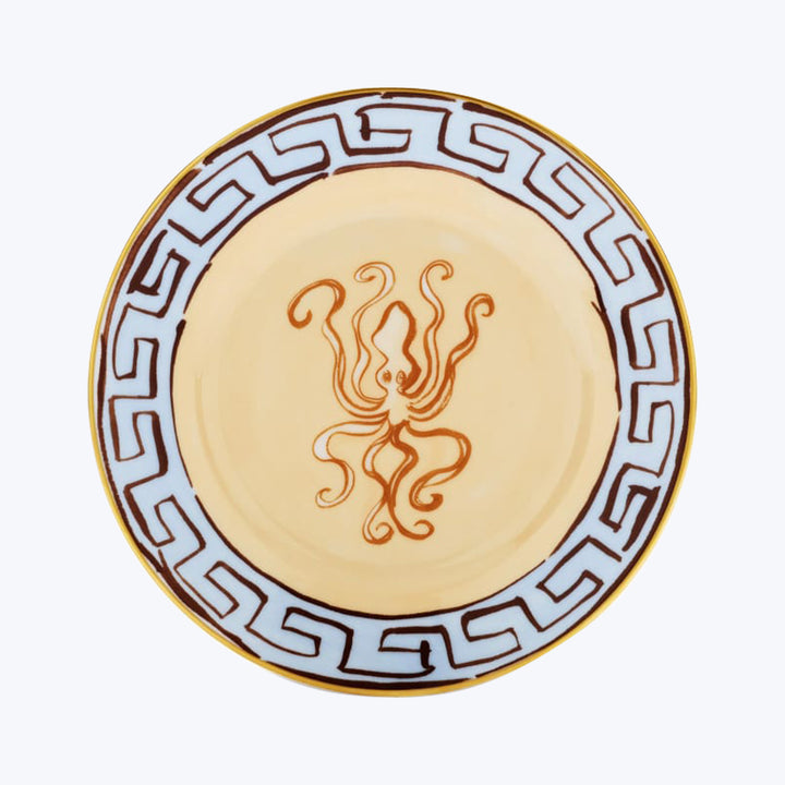 Il Viaggio di Nettuno Bread Plate Brown & Light Blue