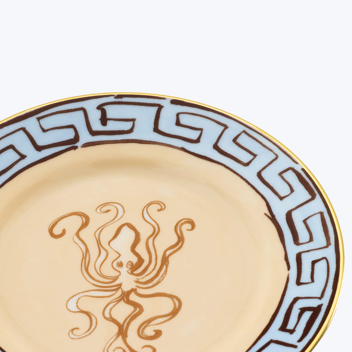 Il Viaggio di Nettuno Bread Plate Brown & Light Blue