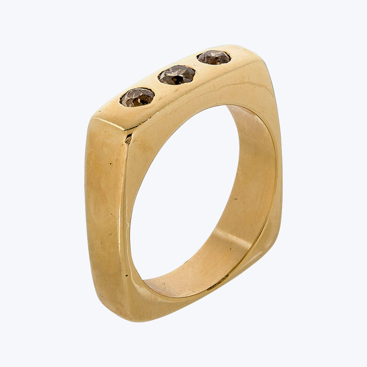 Vintage 14KYG 0.60 ct. Old Mine Cut Diamond Square Band