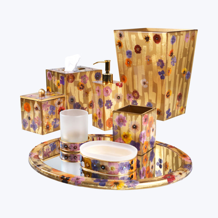 Fleur Wastebasket Gold