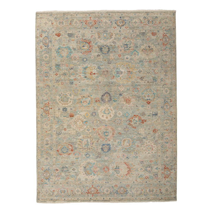 Light Blue Anqitue Revival Wool Rug 8x10