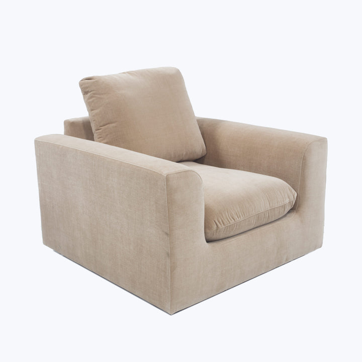 Waverly Swivel Chair Athens Textured Velvet / Biscotti