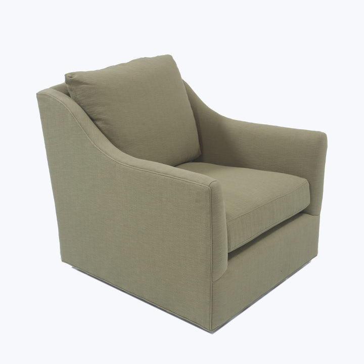 Charlotte Swivel Chair Turks, Cotton Weave, Aloe
