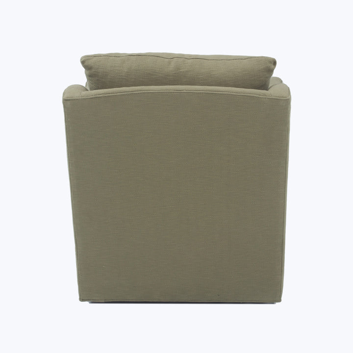 Charlotte Swivel Chair Turks, Cotton Weave, Aloe